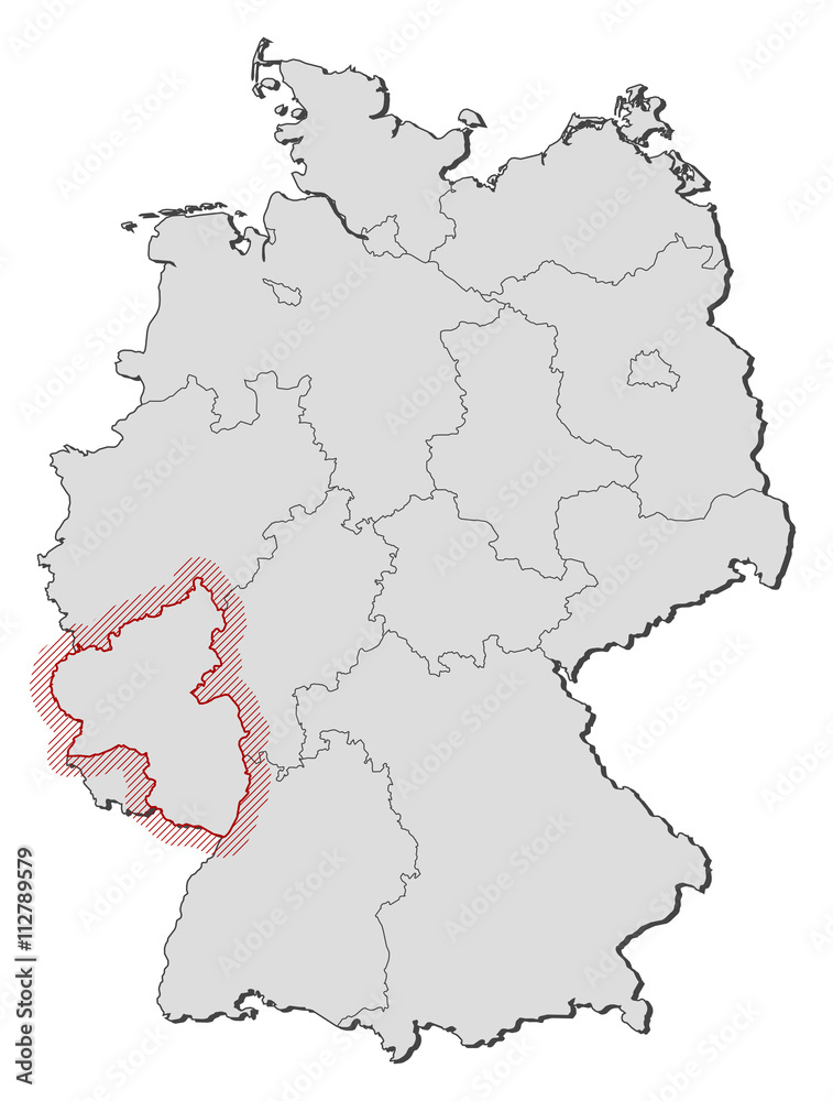 Obraz premium Map - Germany, Rhineland-Palatinate
