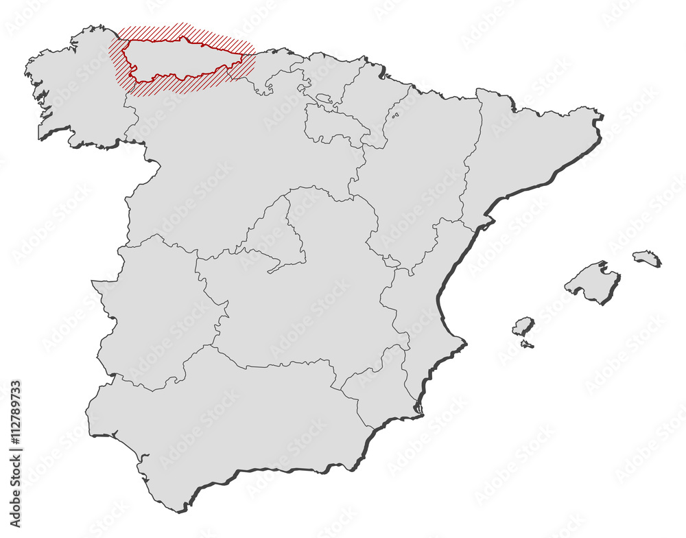 Map - Spain, Asturias