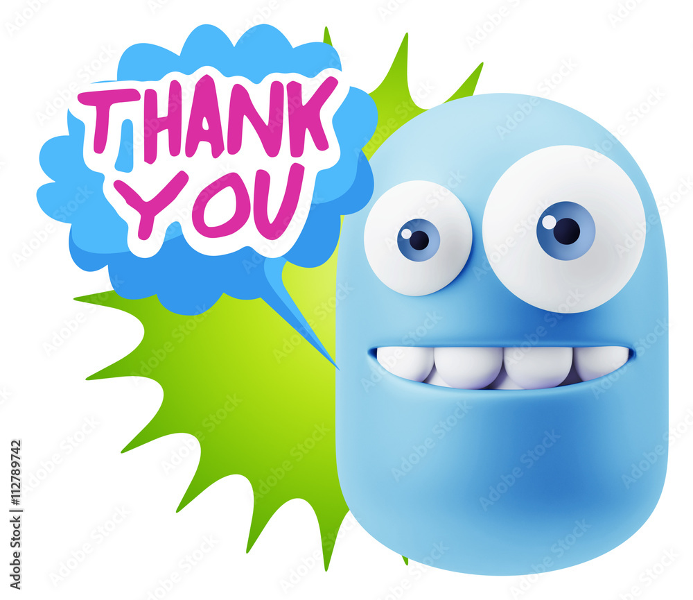 3d Illustration Laughing Character Emoji Expression saying Thank 3d Illustration Laughing Character Emoji Expression saying Thank