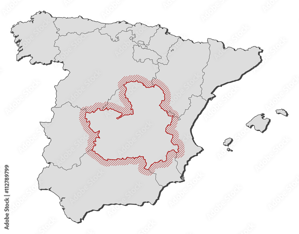 Map - Spain, Castile-La Mancha
