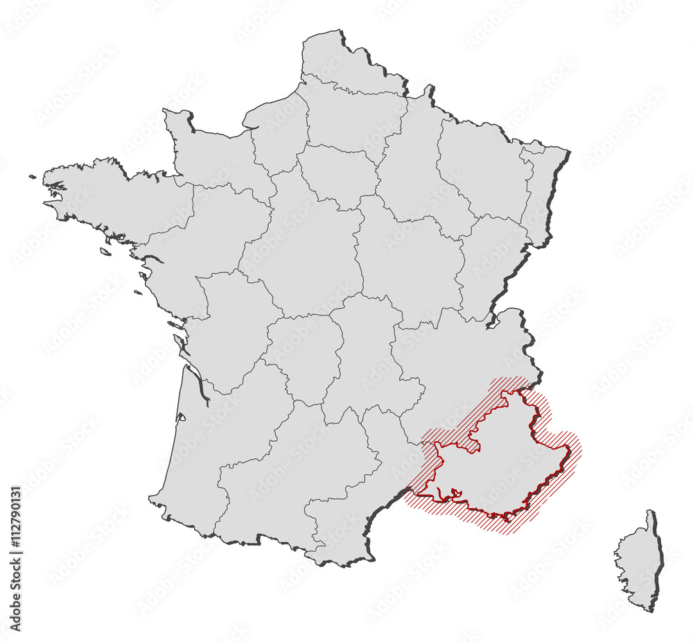 Map - France, Provence-Alpes-Côte d'Azur