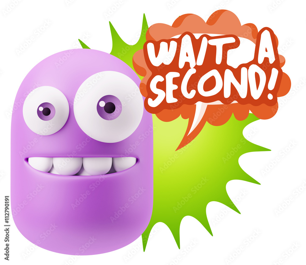 3d Illustration Laughing Character Emoji Expression saying Wait 3d Illustration Laughing Character Emoji Expression saying Wait