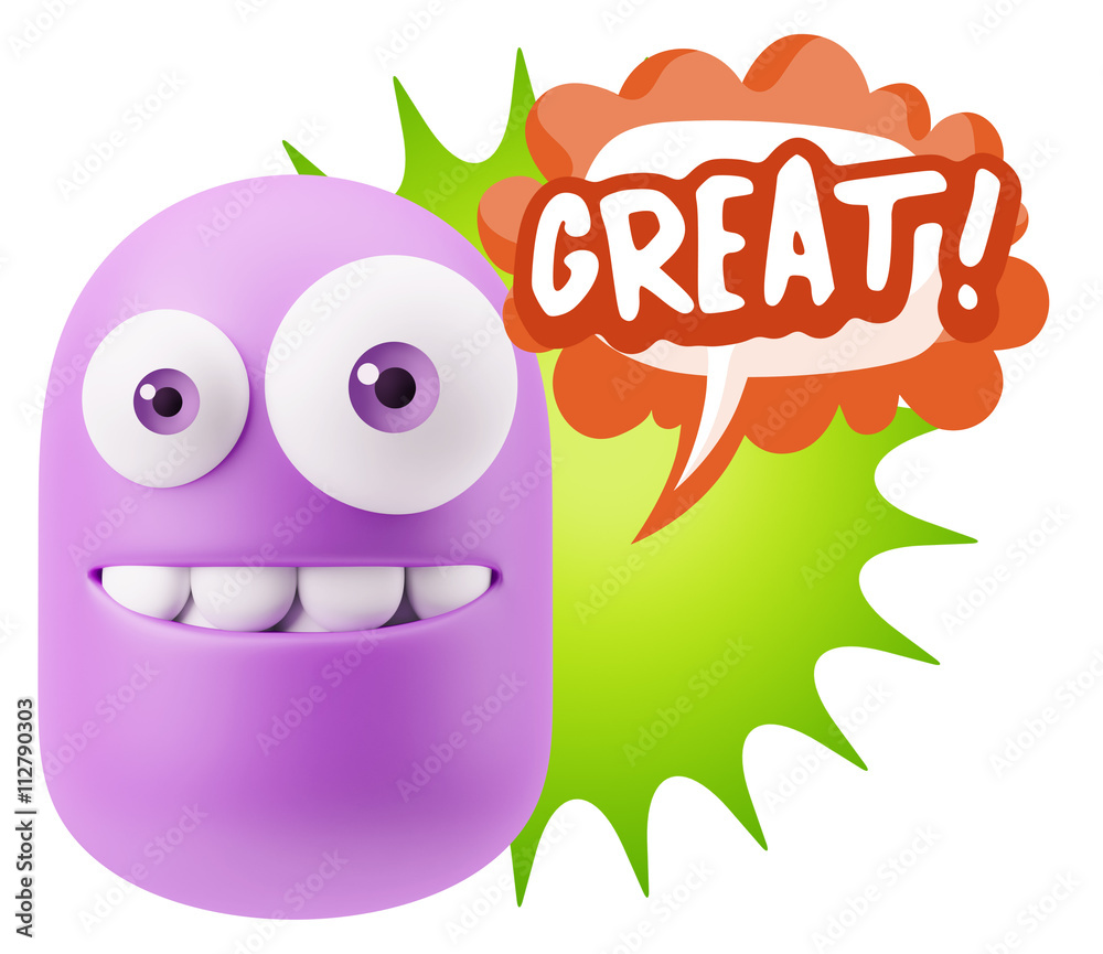 3d Illustration Laughing Character Emoji Expression saying Great 3d Illustration Laughing Character Emoji Expression saying Great