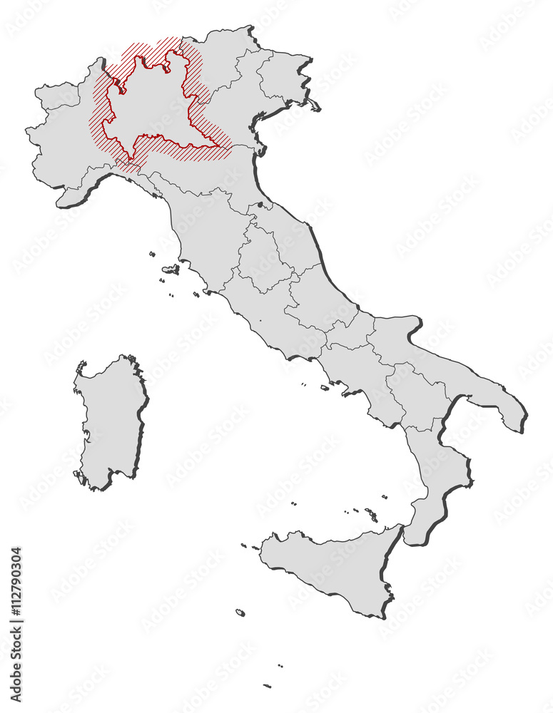 Fototapeta premium Map - Italy, Lombardy