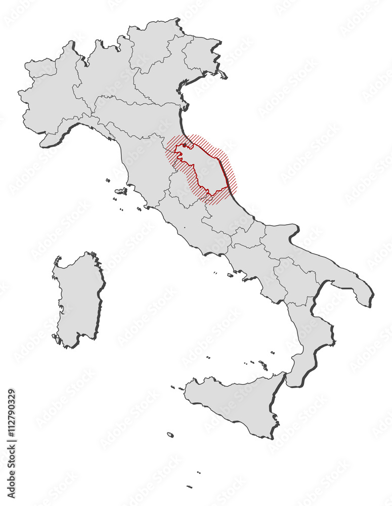 Map - Italy, Marche