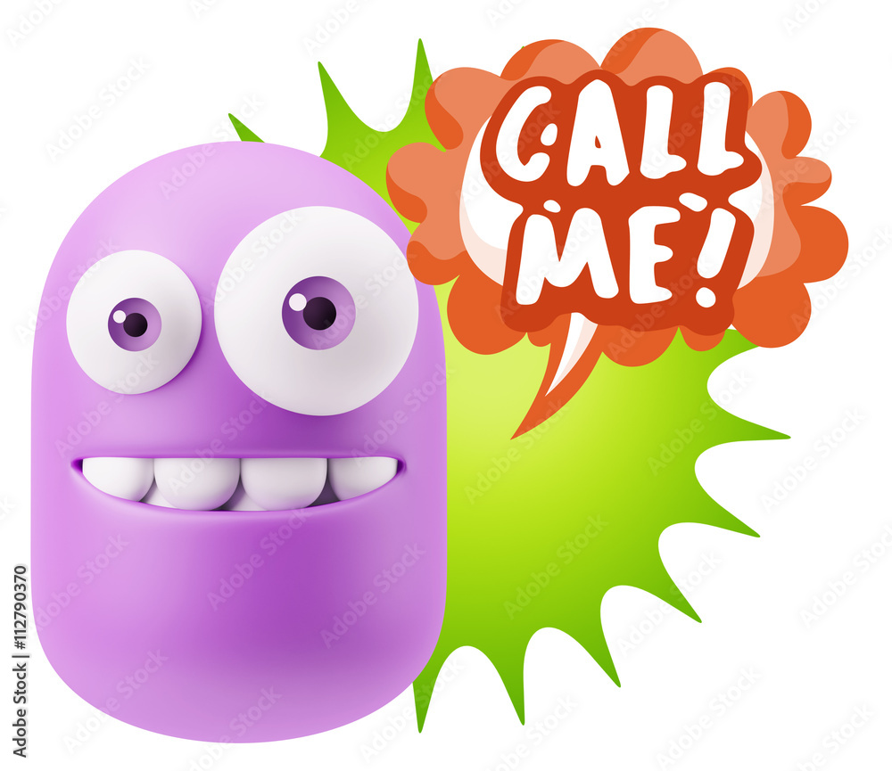 3d Illustration Laughing Character Emoji Expression saying Call 3d Illustration Laughing Character Emoji Expression saying Call
