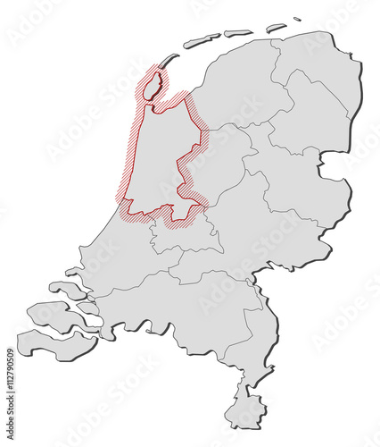Map - Netherlands, North Holland