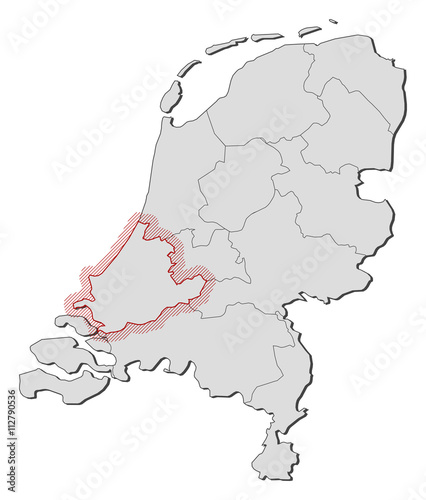 Map - Netherlands, South Holland