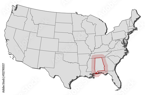 Map - United States, Alabama
