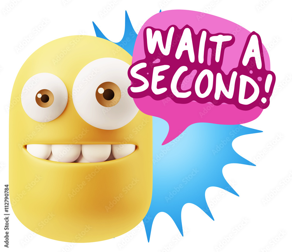 3d Illustration Laughing Character Emoji Expression saying Wait 3d Illustration Laughing Character Emoji Expression saying Wait