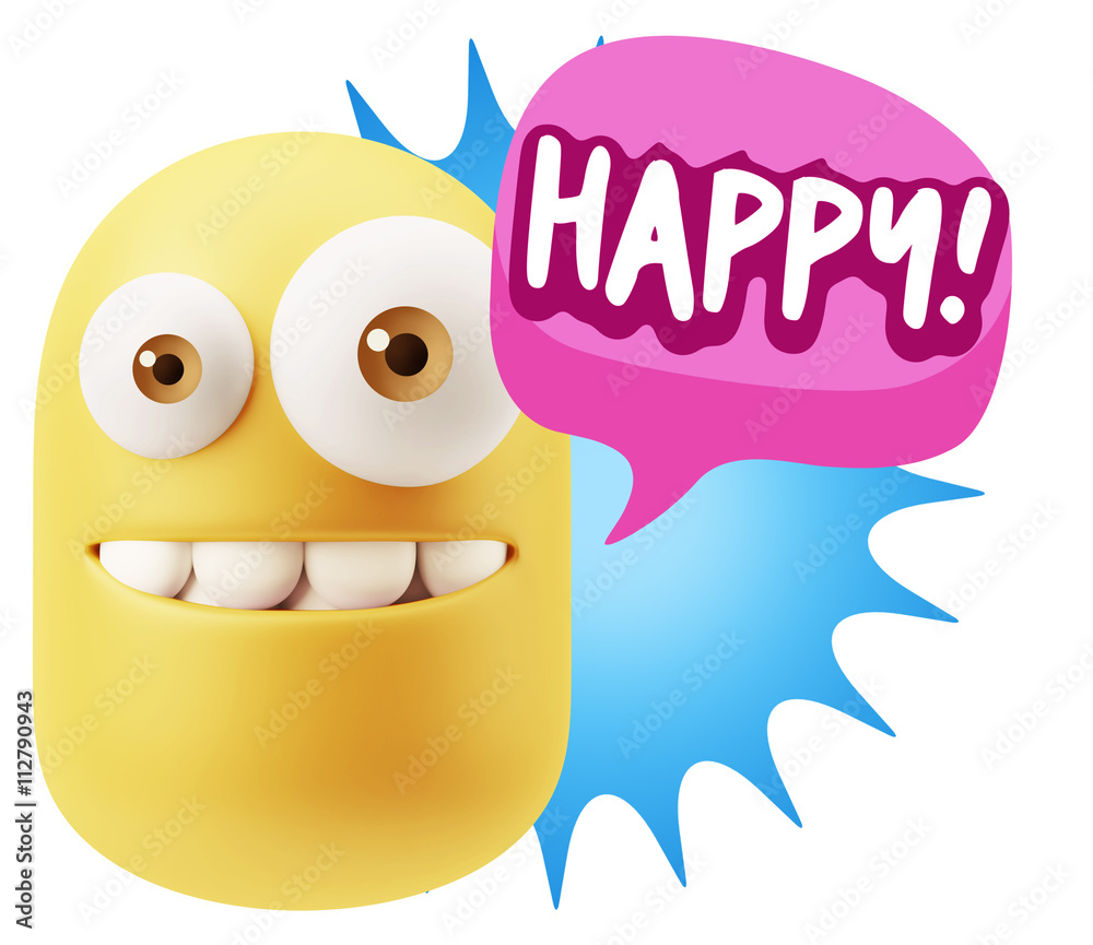 3d Rendering Smile Character Emoticon Expression saying Happy wi 3d Rendering Smile Character Emoticon Expression saying Happy wi