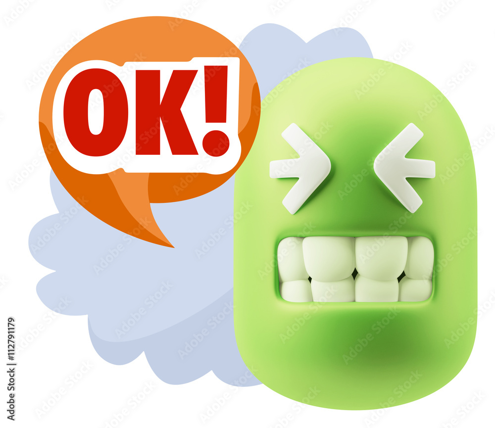 3d Rendering Smile Character Emoticon Expression saying Ok with 3d Rendering Smile Character Emoticon Expression saying Ok with