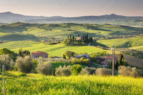 Peaceful morning in countryside, Tuscany, Italy