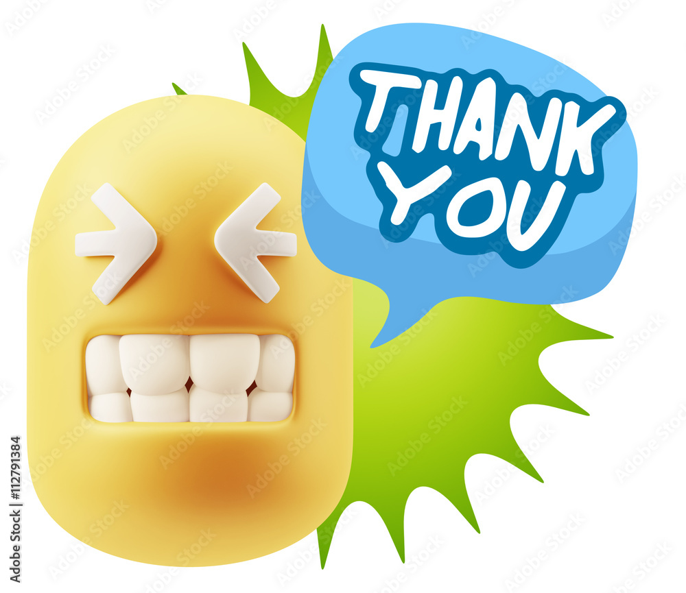 3d Illustration Laughing Character Emoji Expression saying Thank 3d Illustration Laughing Character Emoji Expression saying Thank