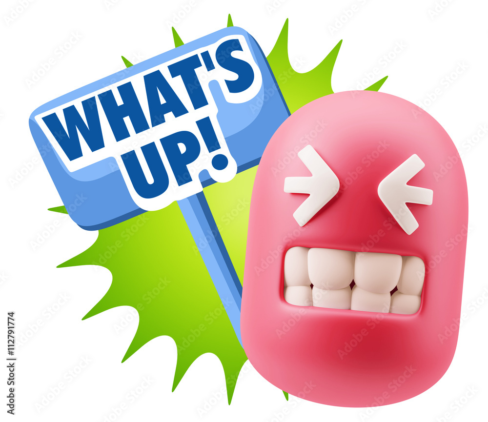 3d Rendering Smile Character Emoticon Expression saying What'S U 3d Rendering Smile Character Emoticon Expression saying What'S U