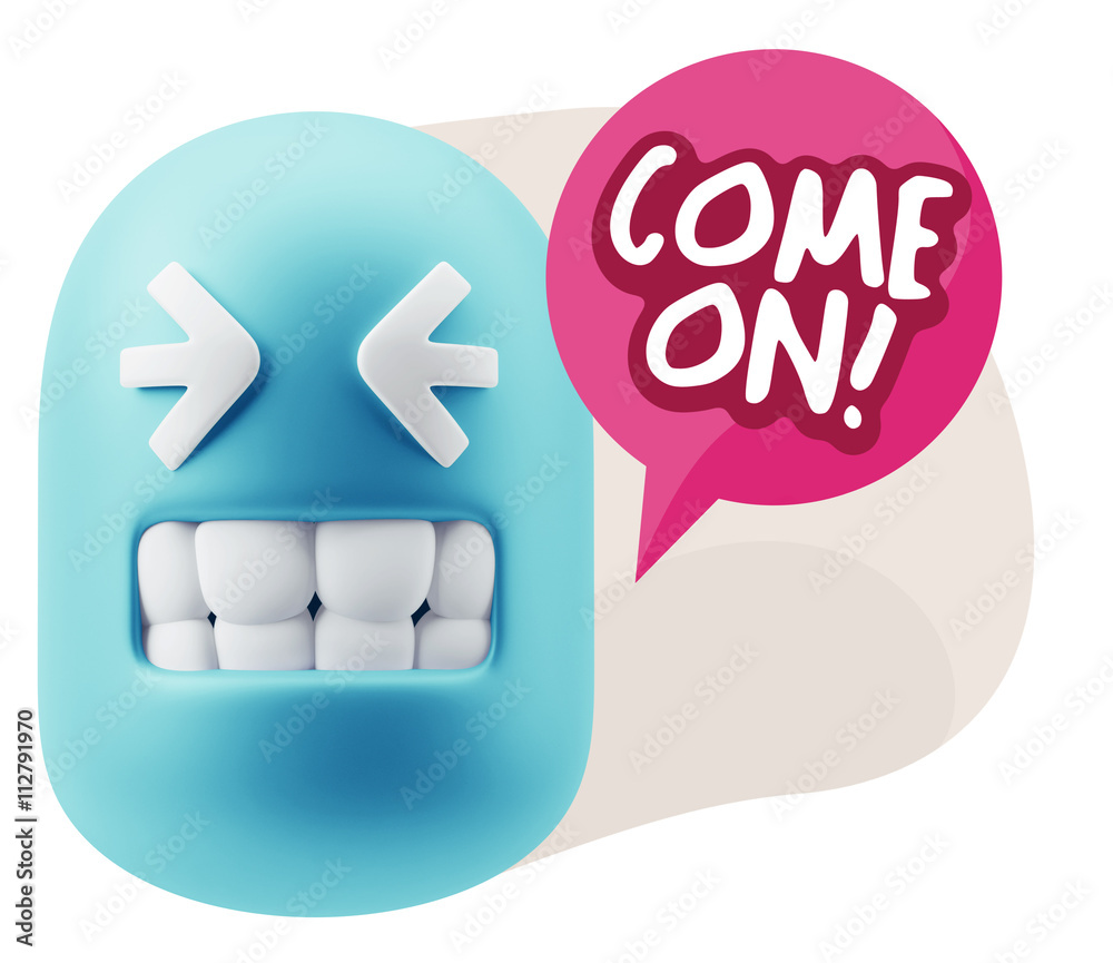 3d Illustration Laughing Character Emoji Expression saying Come 3d Illustration Laughing Character Emoji Expression saying Come