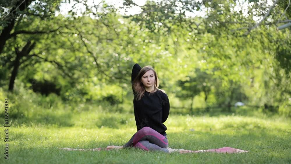 beautiful girl practicing yoga at sunset beautiful girl practicing yoga at sunset