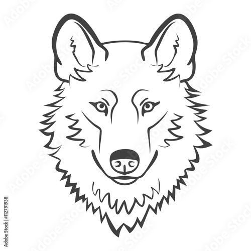 Wolf head mascot.