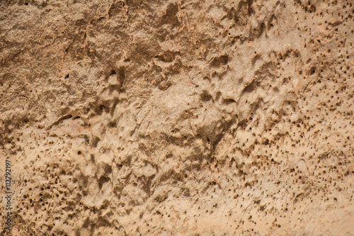 Closeup of the dried up surface of clay