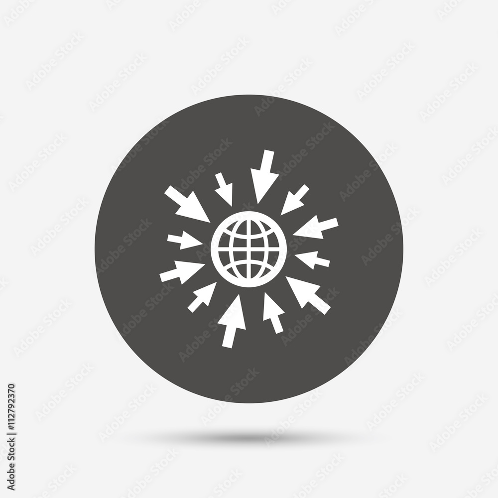 Go to Web icon. Globe with mouse cursors. Go to Web icon. Globe with mouse cursors.