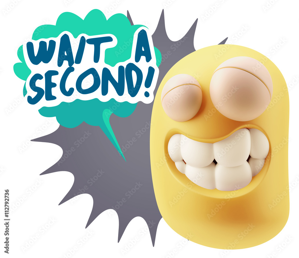 3d Illustration Laughing Character Emoji Expression saying Wait 3d Illustration Laughing Character Emoji Expression saying Wait