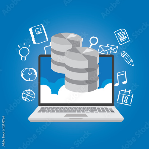 database data in the cloud network multimedia storage symbol