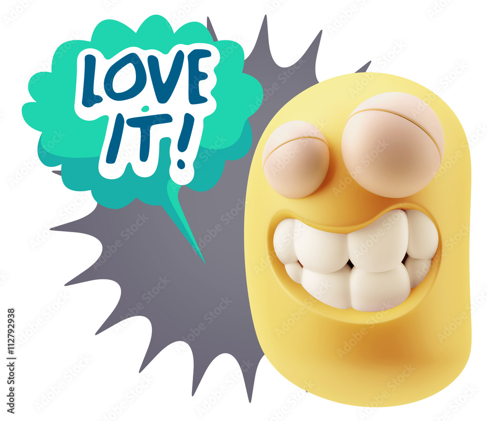 3d Rendering Smile Character Emoticon Expression saying I Love I 3d Rendering Smile Character Emoticon Expression saying I Love I