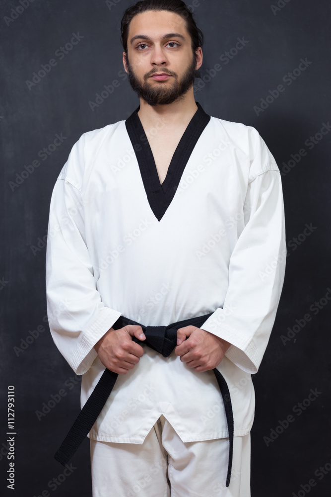 Fototapeta premium man practicing karate