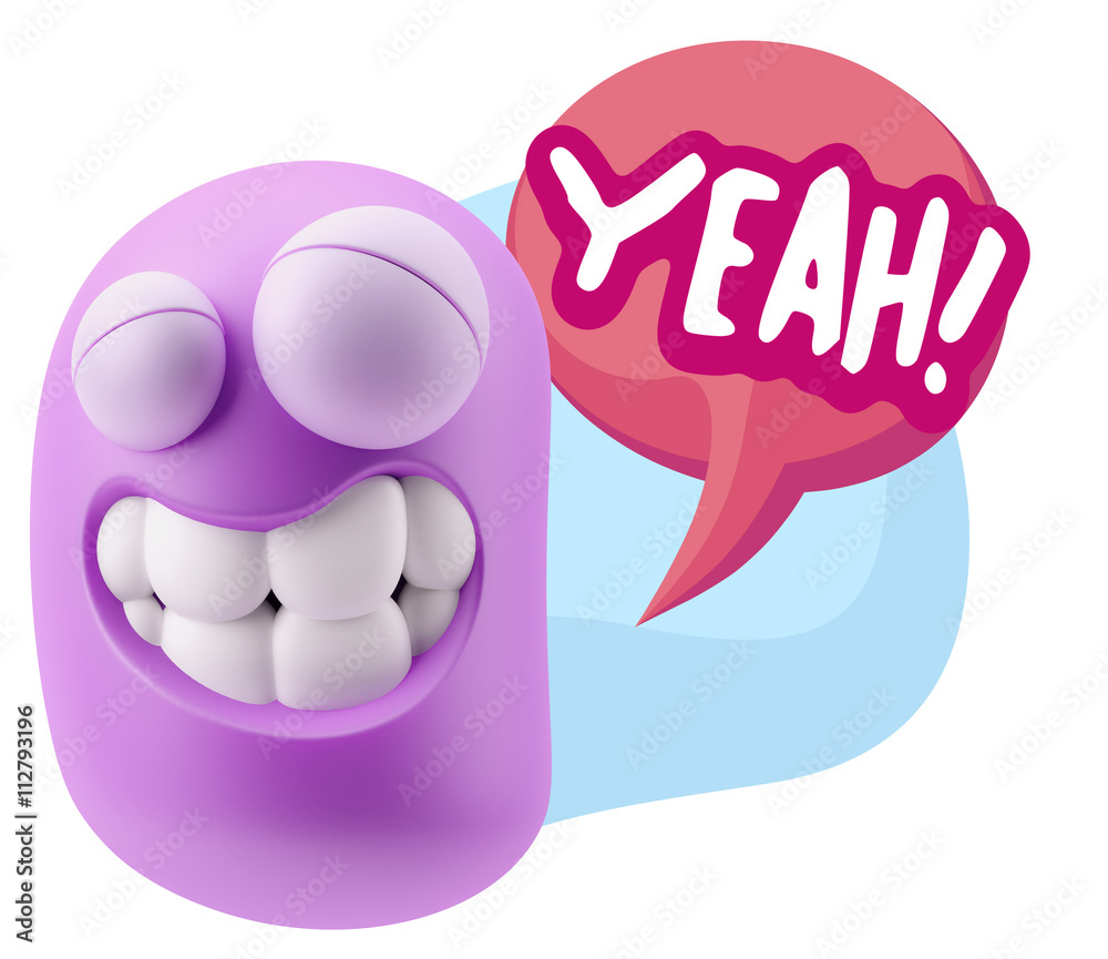 3d Illustration Laughing Character Emoji Expression saying Yeah 3d Illustration Laughing Character Emoji Expression saying Yeah