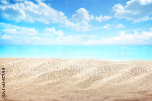 Empty sea and beach background with copy space