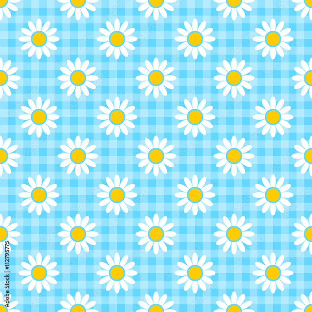 Vector Background #Flower Dots & Checkered Pattern