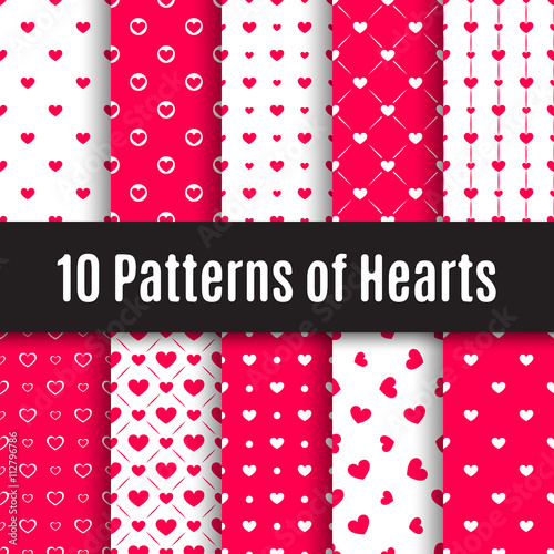 Seamless patterns of hearts