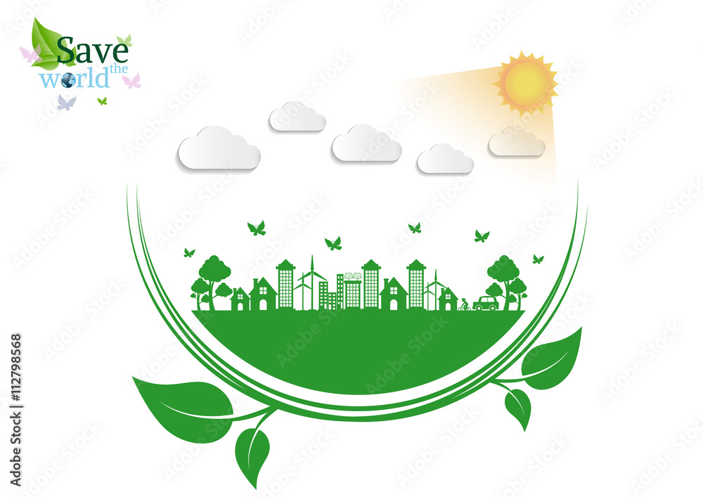 Abstract ecology connection concept background .Vector infograph