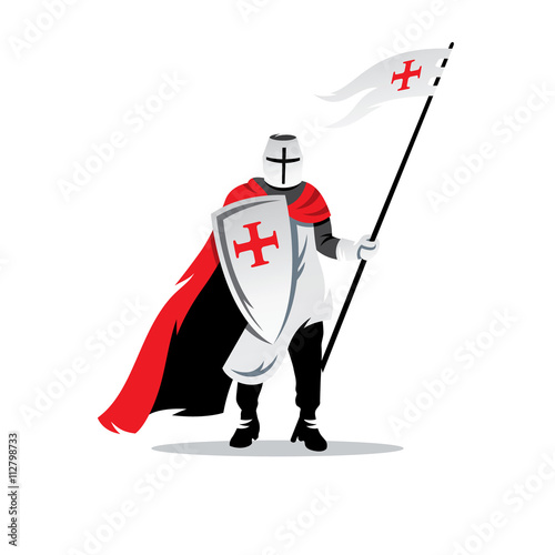 Vector Knight Cartoon Illustration.