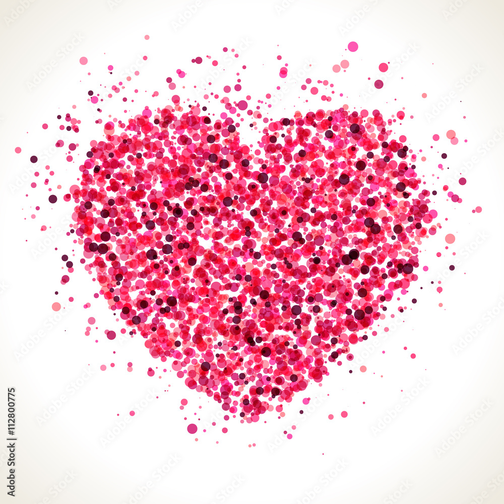 Red pink heart shape dots illustration. Red pink heart shape dots illustration.