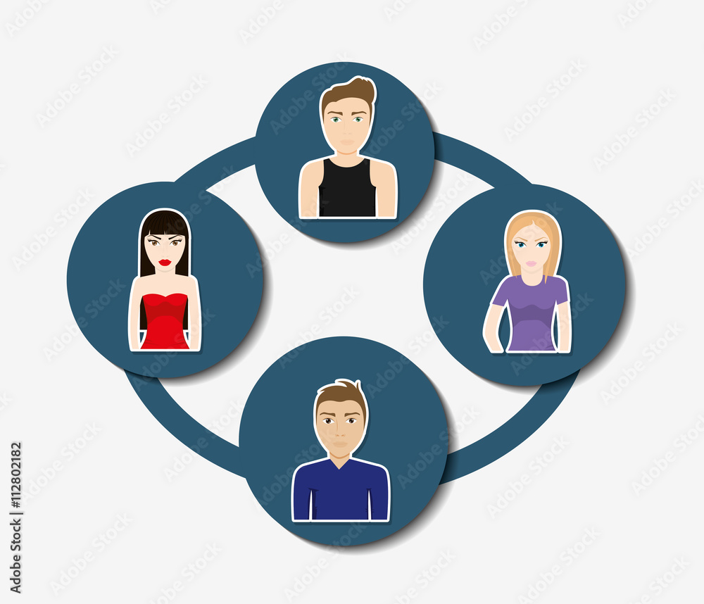 People design. Connection icon. Colorfull illustration, graphic People design. Connection icon. Colorfull illustration, graphic