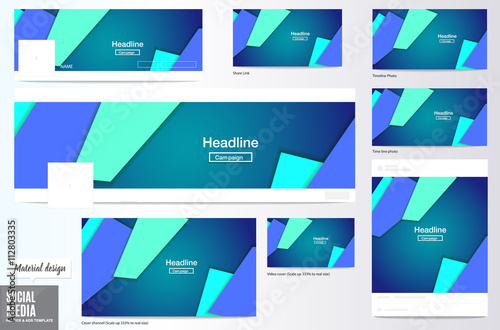 Vector,set of Social media Cover and ads layout background, Mate
