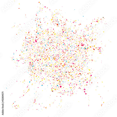 Colorful glitter shine texture on a white background. Colorful explosion of Confetti. Colorful abstract particles on a light background. Isolated Holiday Design elements. Vector illustration.