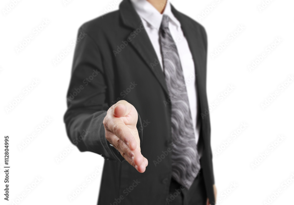 Business handshake with  people