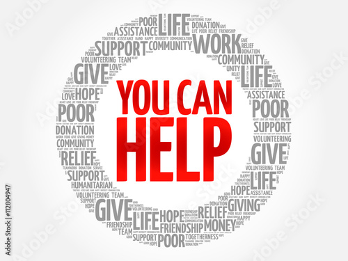 You can help word cloud collage, concept background