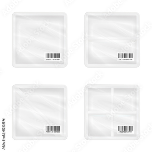 top view of White polystyrene square packaging mockup