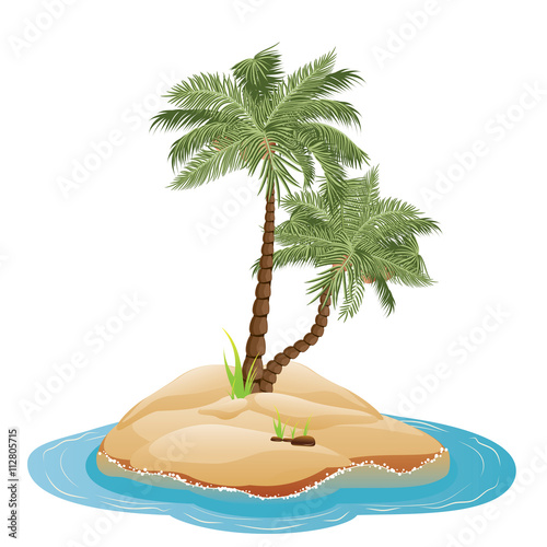 Palm Tree on Island