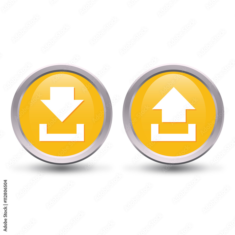 Button Edition Vector upload download yellow Button Edition Vector upload download yellow