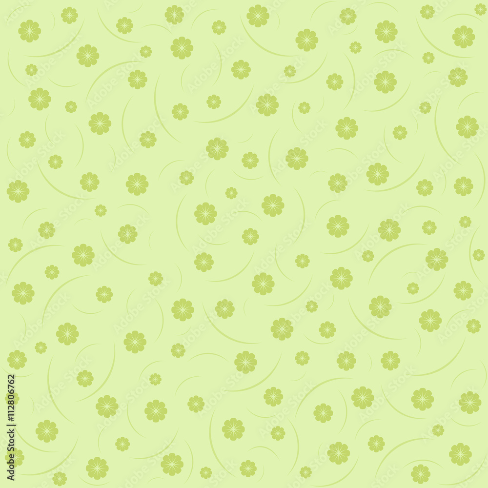 Elegant green pattern with flowers Elegant green pattern with flowers