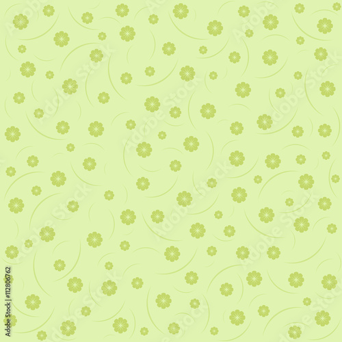 Elegant green pattern with flowers