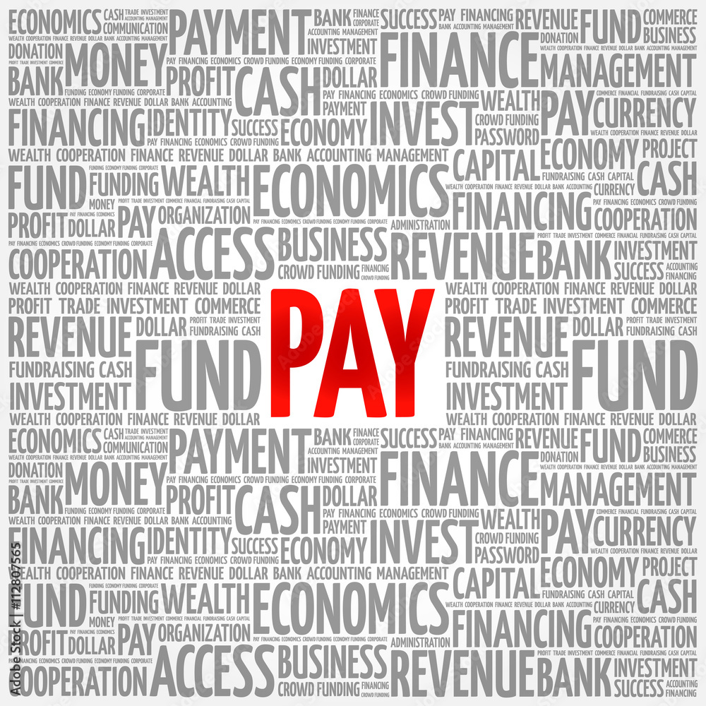 PAY word cloud, business concept
