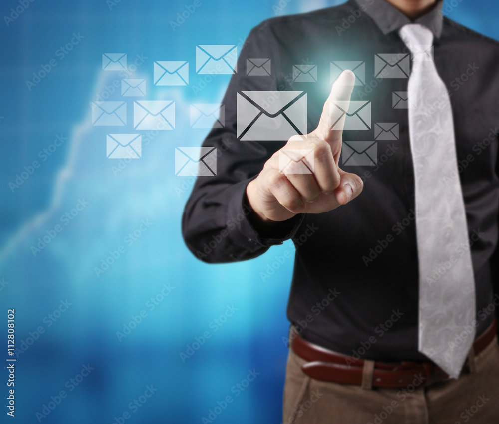 touching virtual icon social network touching virtual icon social network