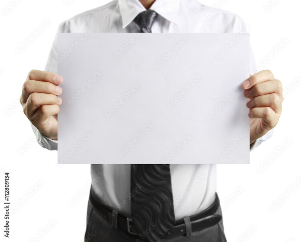 blank sheet of paper in hand blank sheet of paper in hand