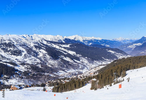 On the slopes of the ski resort of Meribel. France