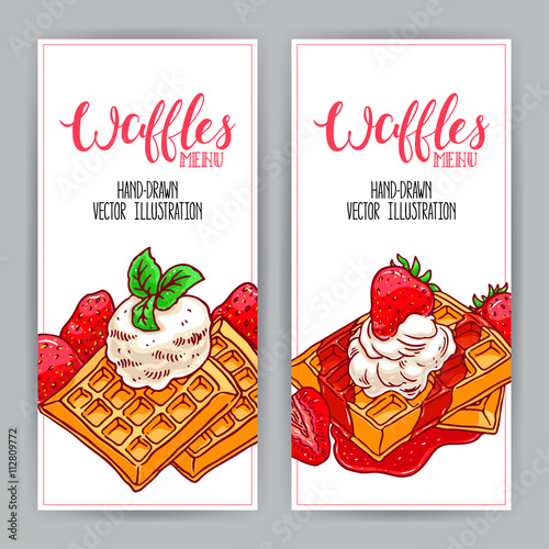 waffles with strawberries